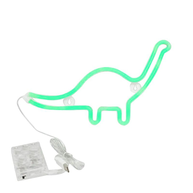 Groen neon nachtlampje in dinosaurus vorm