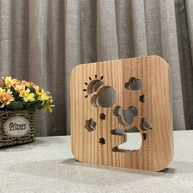 3D houten nachtlampje in koala vorm