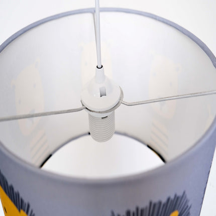 Witte tafellamp met blauwe walvis print