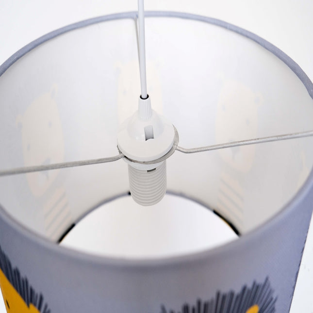 Witte tafellamp met blauwe walvis print