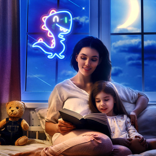 Leuke dinosaurus neon LED wandlamp