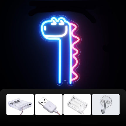 Grappig neon dinosaurus licht voor kinderkamer