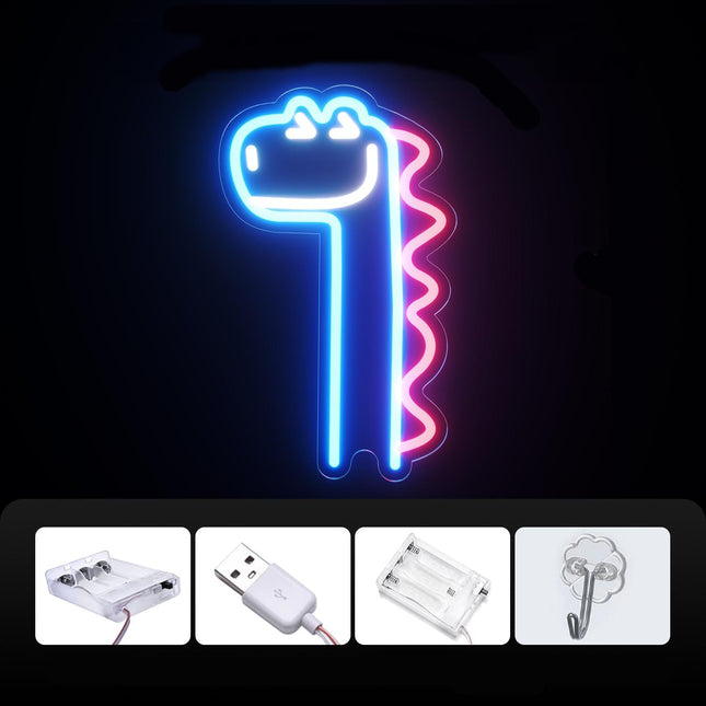 Grappig neon dinosaurus licht voor kinderkamer