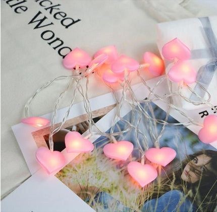 Lichtsnoer met roze hartjes kinderkamer