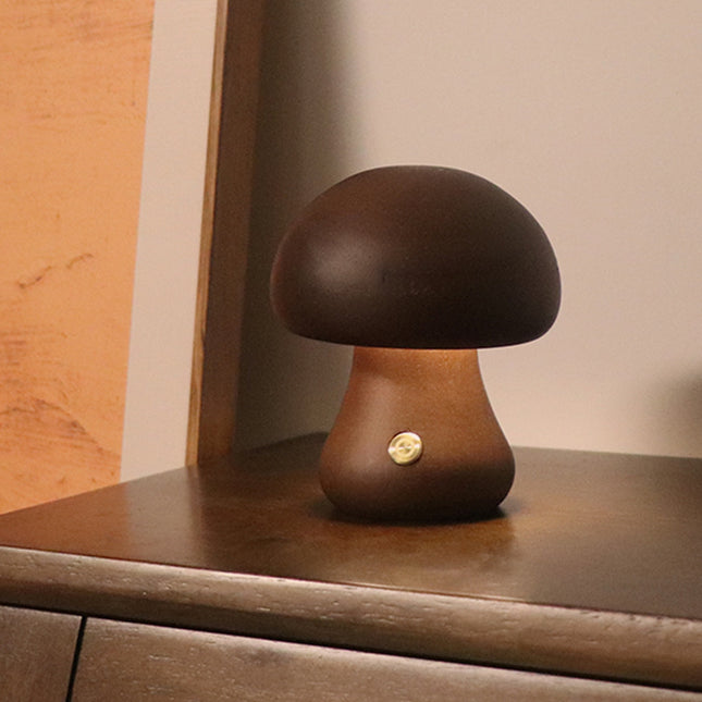 Decoratief LED nachtlampje paddenstoel bruin
