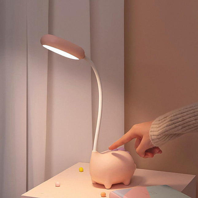 Roze LED bureaulamp varkentje voor kinderen