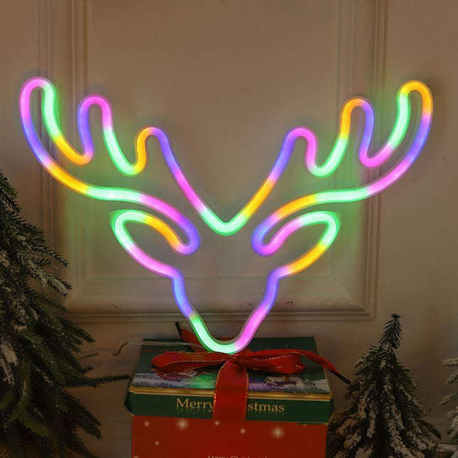LED neon rendier kerstdecoratie multicolour