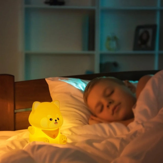 Kawaii siliconen hond nachtlampje voor kinderen