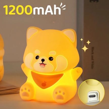 Kawaii siliconen hond nachtlampje voor kinderen