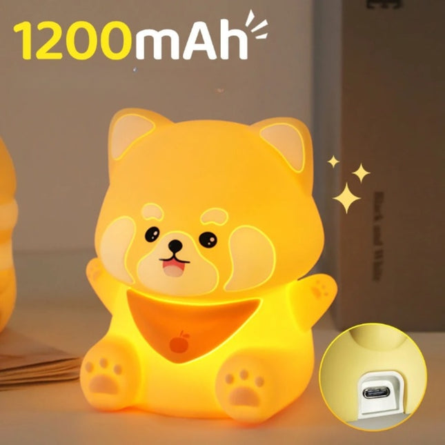 Kawaii siliconen hond nachtlampje voor kinderen