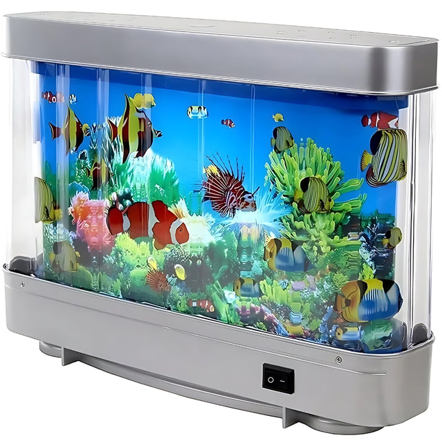 Aquarium nachtlamp met bewegende tropische vissen