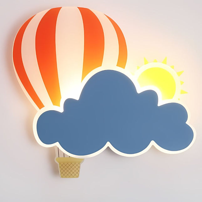 Wandlamp kinderkamer wolk en luchtballon