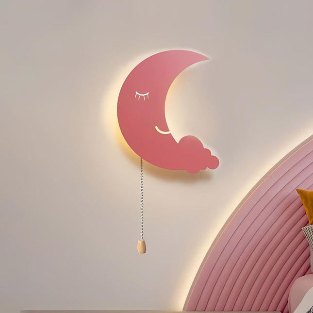 Metalen wandlamp maan en wolk
