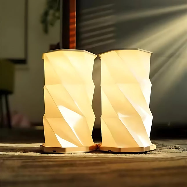 Opvouwbare LED lamp in origami stijl