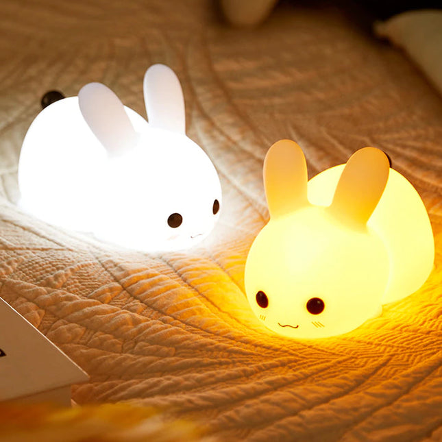 Siliconen konijn nachtlampje met touch bediening