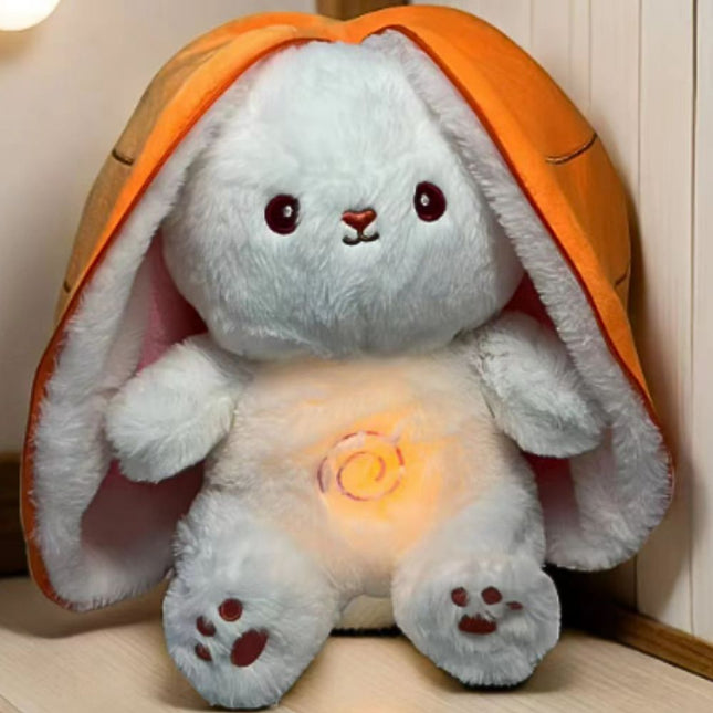 Konijn knuffel in wortel met licht
