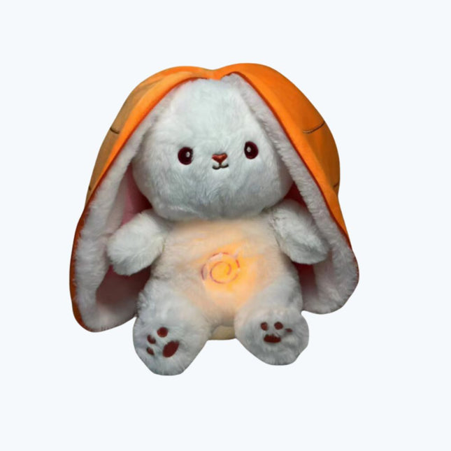 Konijn knuffel in wortel met licht