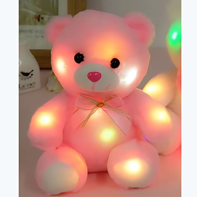 Roze lichtgevende teddybeer knuffel