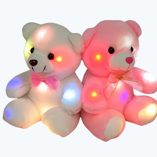 Roze lichtgevende teddybeer knuffel