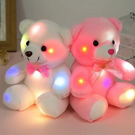 Roze lichtgevende teddybeer knuffel