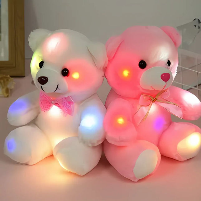 Roze lichtgevende teddybeer knuffel