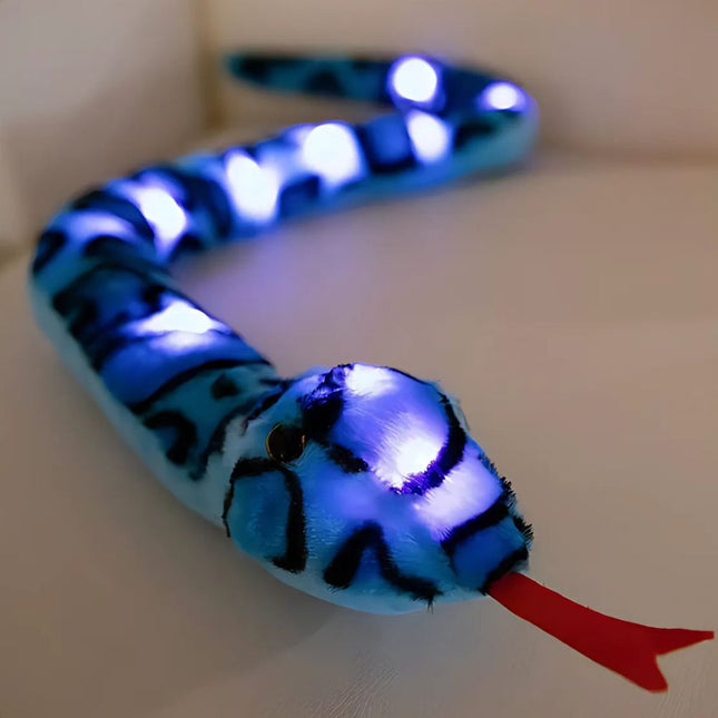Knuffel nachtlampje slang in groen of blauw