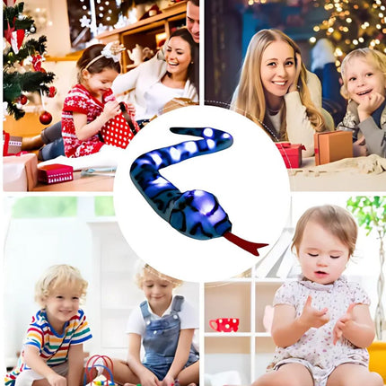 Knuffel nachtlampje slang in groen of blauw