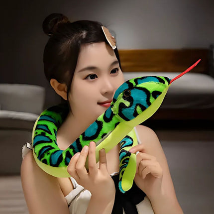 Knuffel nachtlampje slang in groen of blauw