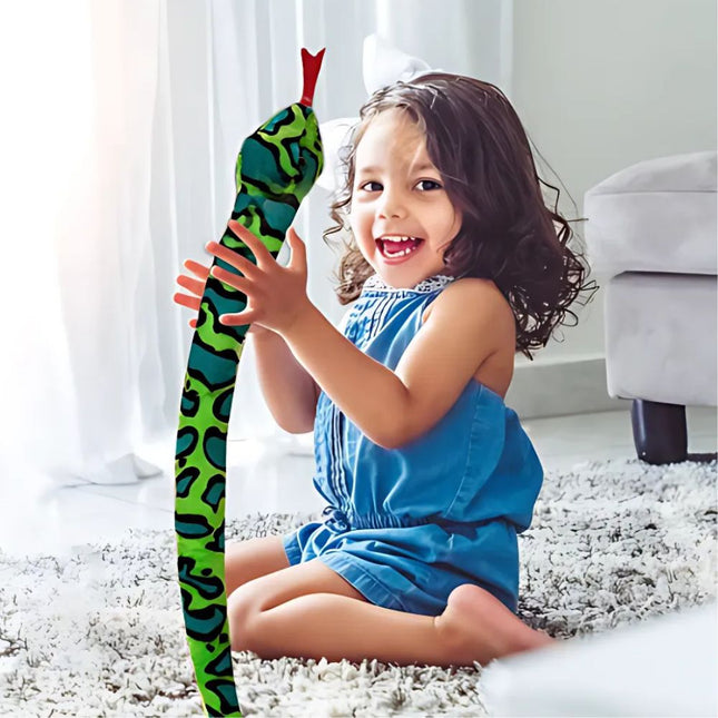 Knuffel nachtlampje slang in groen of blauw