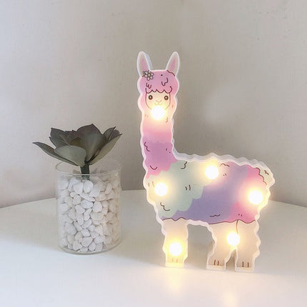 Schattige lama wandlamp met LED lichtjes
