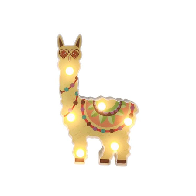 Vrolijke lama wandlamp met LED lampjes
