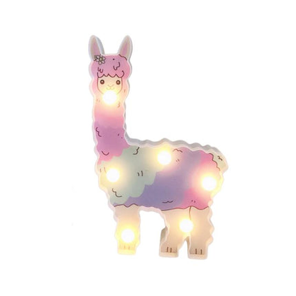Schattige lama wandlamp met LED lichtjes