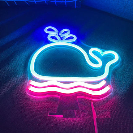 Walvis neon LED wandlamp kinderkamer
