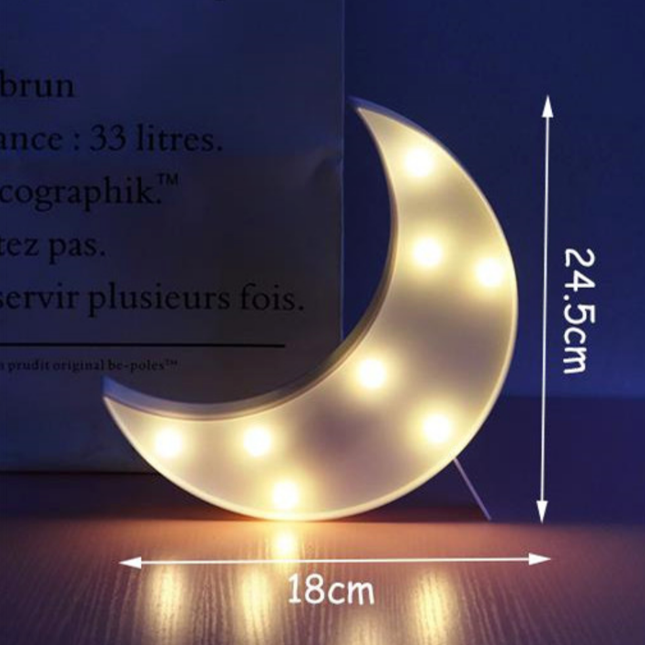 Decoratieve maan tafellamp met LED lampjes