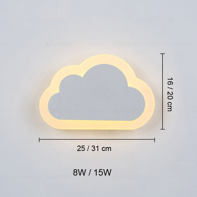 Moderne acryl wandlamp in wolkvorm