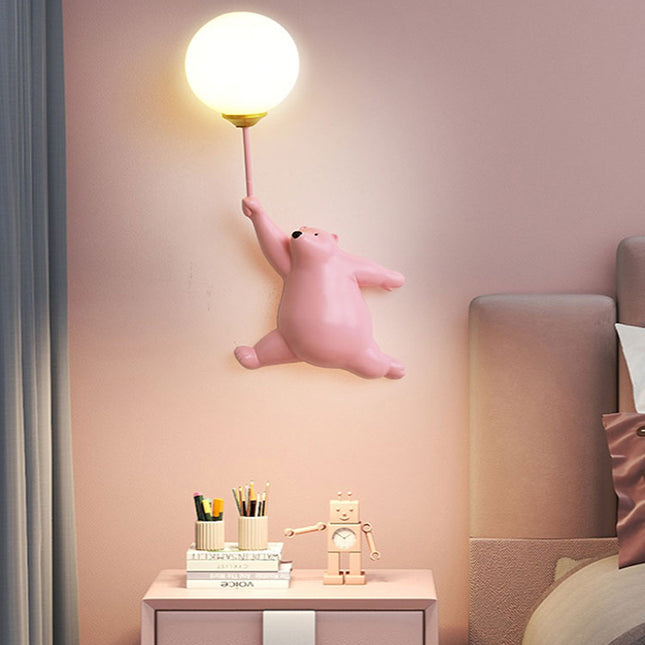 Wandlamp beertje met ballon voor kinderkamer