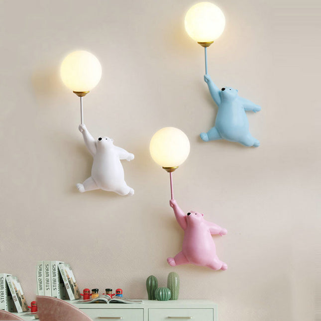 Wandlamp beertje met ballon voor kinderkamer