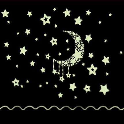 Lichtgevende muurstickers maan en sterren