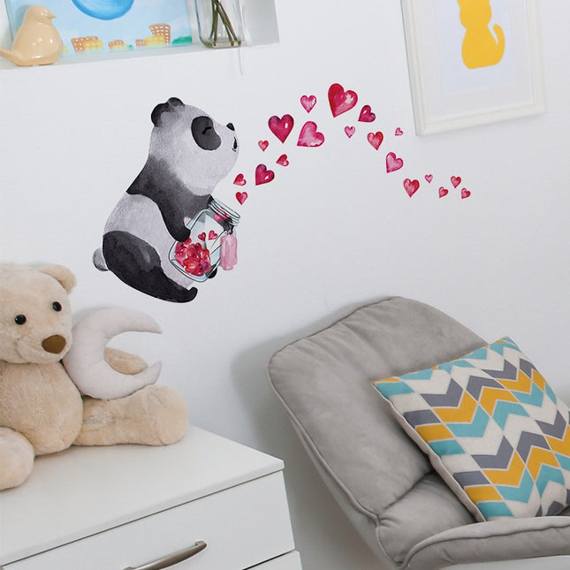 Lichtgevende panda muurstickers voor kinderkamer