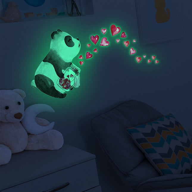 Lichtgevende panda muurstickers voor kinderkamer