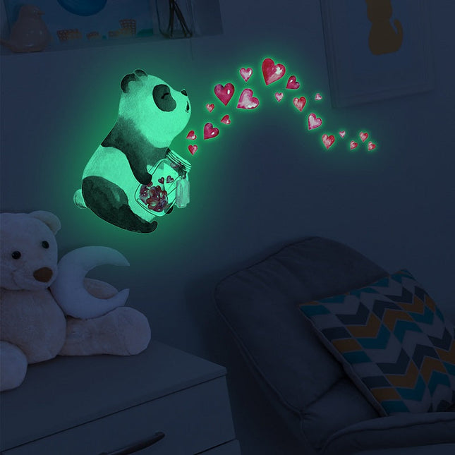 Lichtgevende panda muurstickers voor kinderkamer