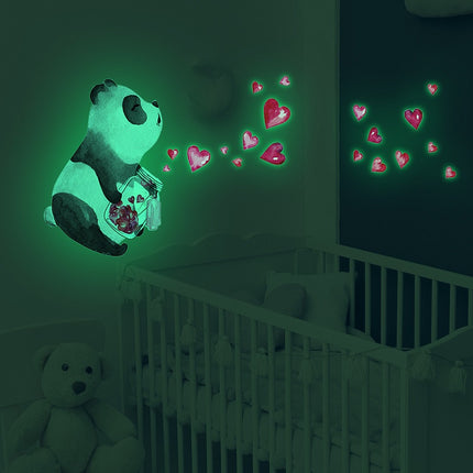 Lichtgevende panda muurstickers voor kinderkamer