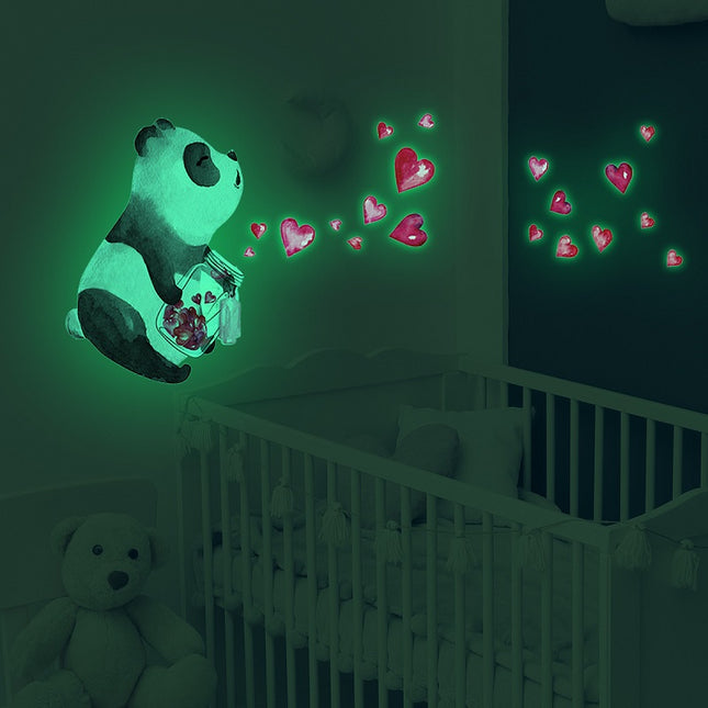 Lichtgevende panda muurstickers voor kinderkamer