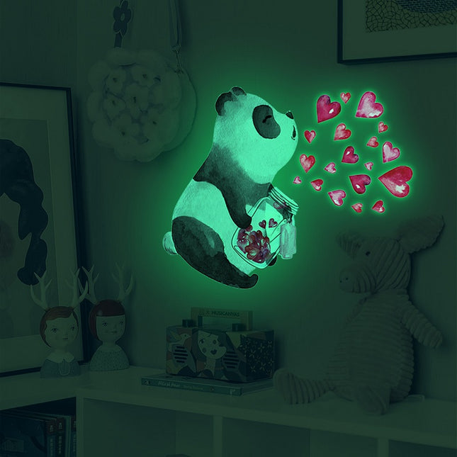 Lichtgevende panda muurstickers voor kinderkamer