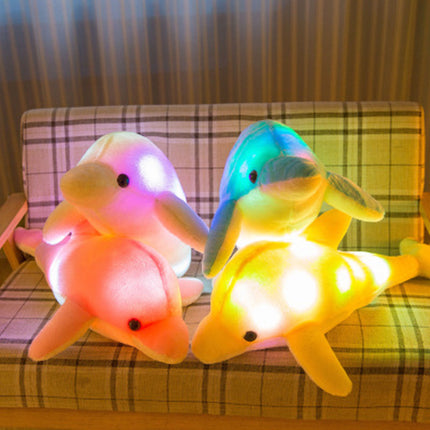 Lichtgevend pluche dolfijn kussen voor kinderen