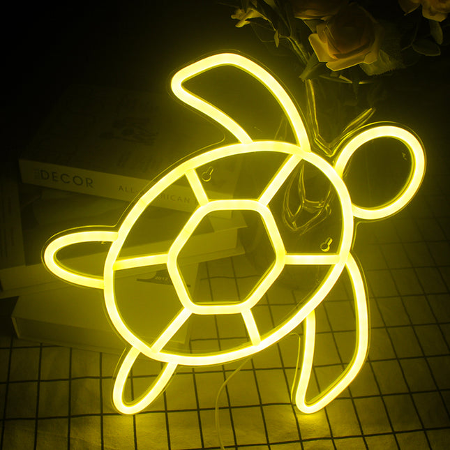 Schildpad neon LED lamp voor wanddecoratie