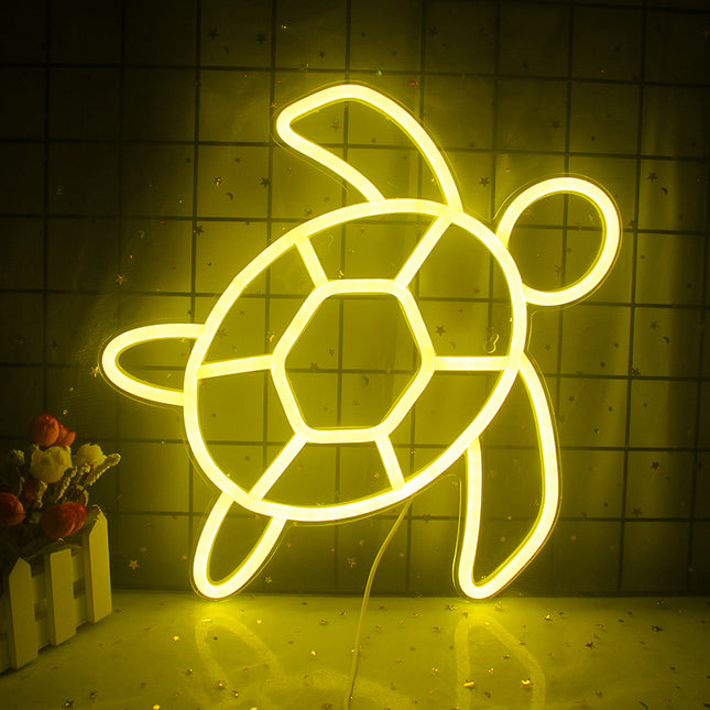 Schildpad neon LED lamp voor wanddecoratie