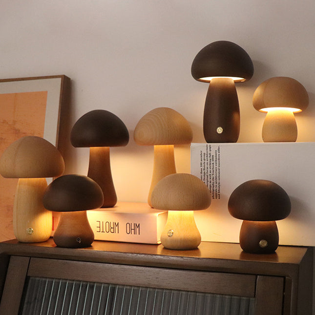Decoratief LED nachtlampje paddenstoel bruin
