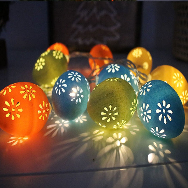 Kleurrijke paaseieren lichtslinger met LED