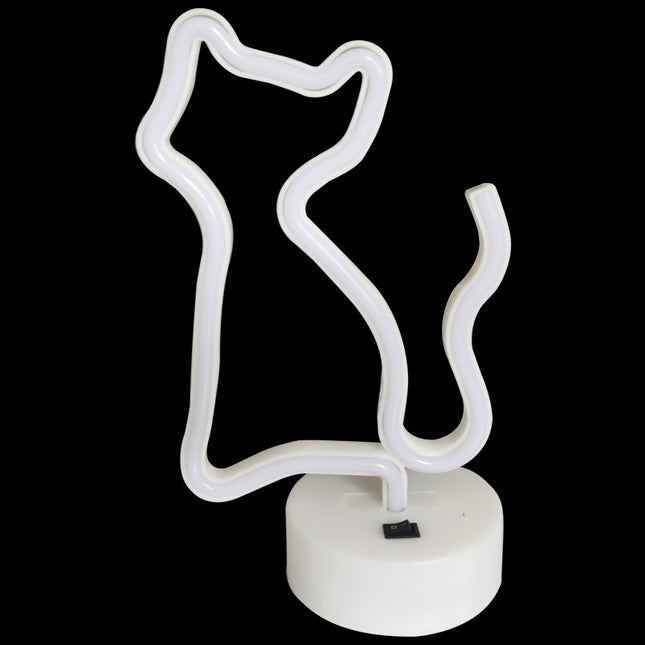 Geel neon nachtlampje in kattenvorm